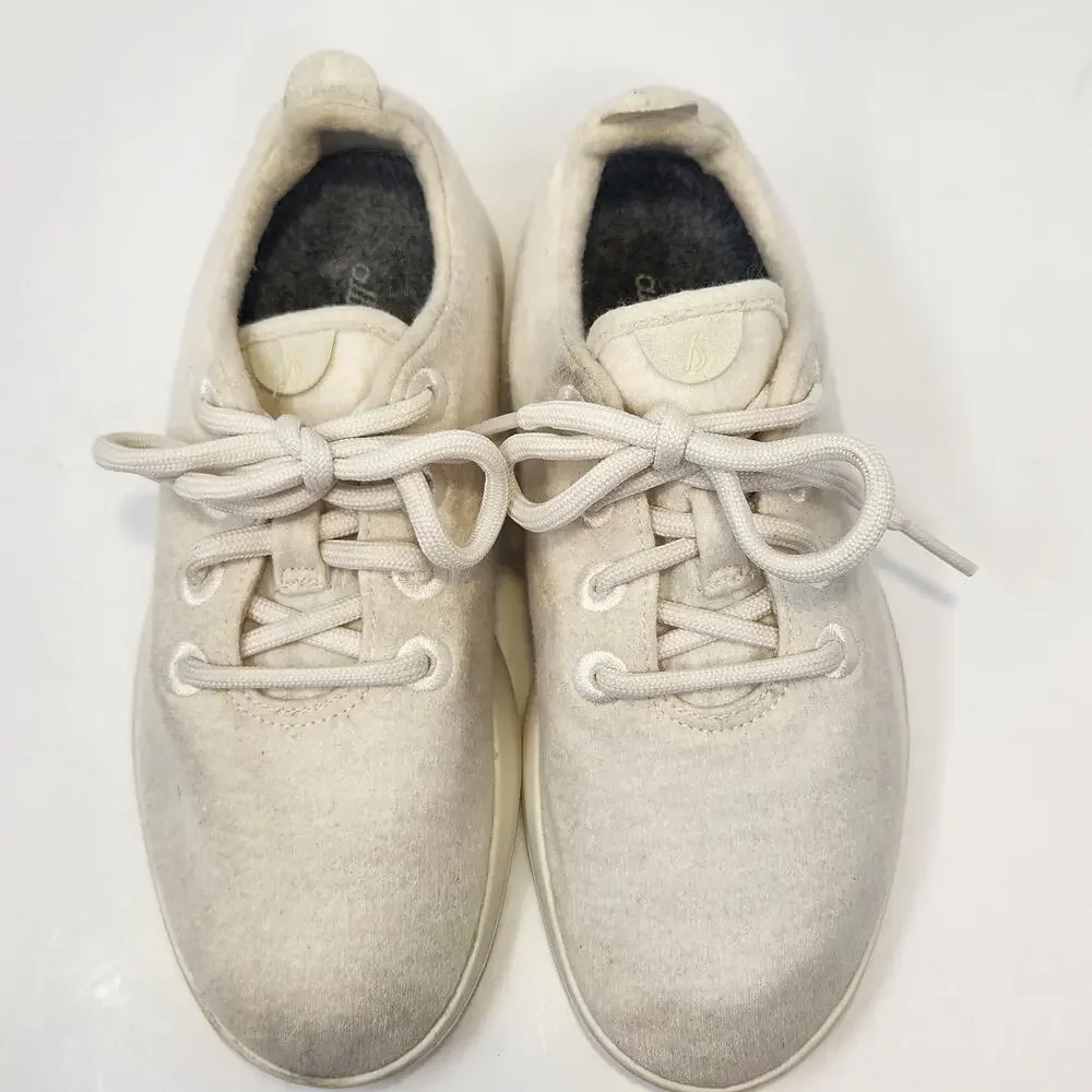 Allbirds Women Wool Runner Sneakers White Cream Size 6 Merino Wool Casual